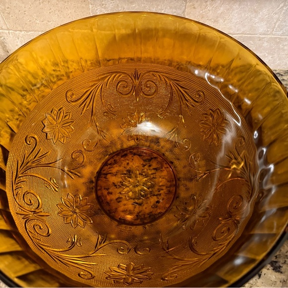 Indiana Glass / Tiara Vintage Amber Punch Bowl. 13”X 7” and 7 cups. - Picture 2 of 10